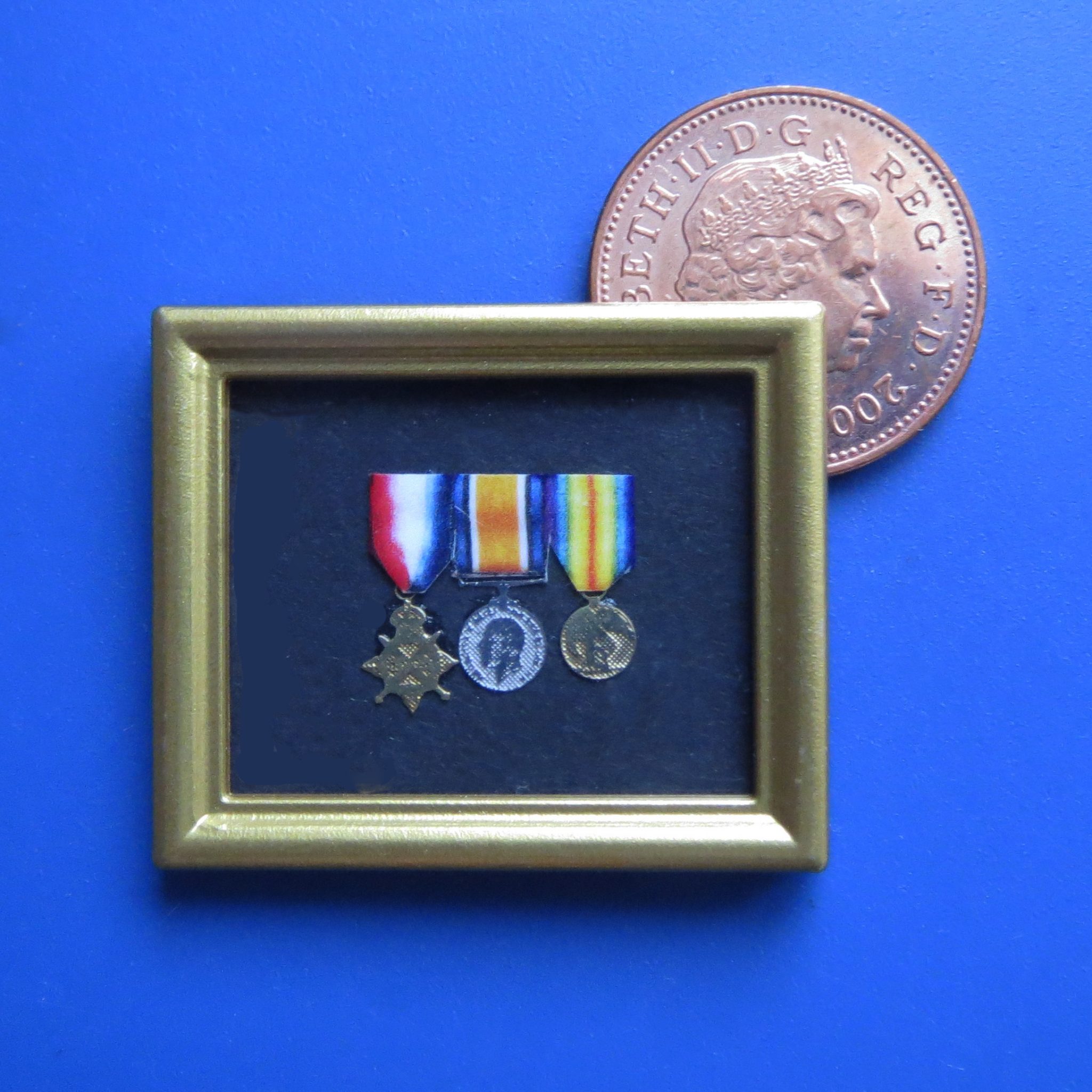 WW1 Medals - Pip, Squeak & Wilfred in Gilt Frame — The Dolls House Mall